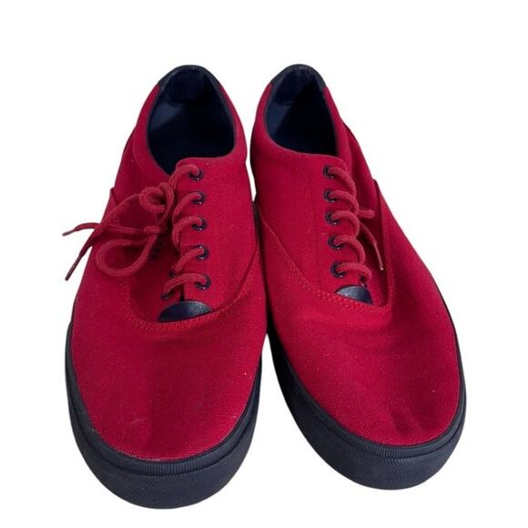"TOMMY HILFIGER" Red Mens Sneakers Size 12 Street Wear Preppy Academia Walking - Picture 3 of 11